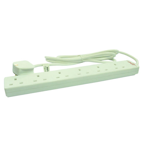 2mtr 6 Way 240V Surge Protector Extension Lead (5060038167125)